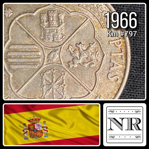 España - 100 Pesetas - Año 1966 - Km #797 - Plata .800