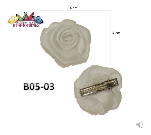 Kit Com 12 Unidades De Bico De Pato 3,5cm Laço Flor Rococo