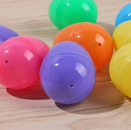 Kit Com 12 Ovos De Plástico Surpresa Coloridos Para Páscoa