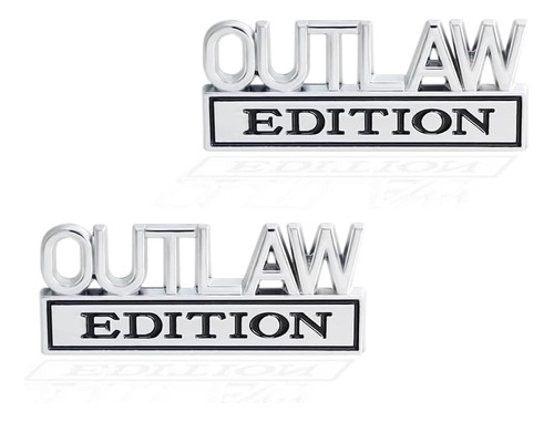 2 Piezas Outlaw Edition Emblema 3d Insignia De Metal Calcoma