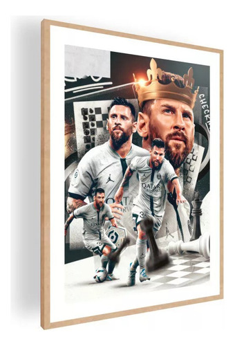 Cuadro Decorativo Mural Poster Messi Lionel 30x42 Mdf