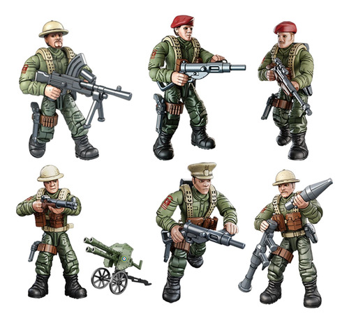 6x Soldados Modelo Figura De Ação Brinquedo Britânico