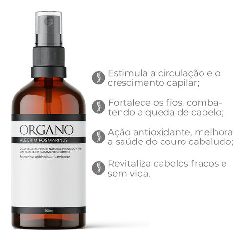 Kit Terapia Capilar ORGANO Premium - Ojon, Castor Oil, Alecrim - 100ml Cada Frasco