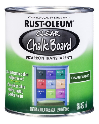 Imagen 1 de 5 de Pintura Transparente Para Crear Un Pizarrón 887 Ml