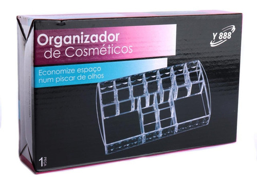 Porta Maquiagem Batons Organizador Cosméticos Make Acrílico Cor Transparente