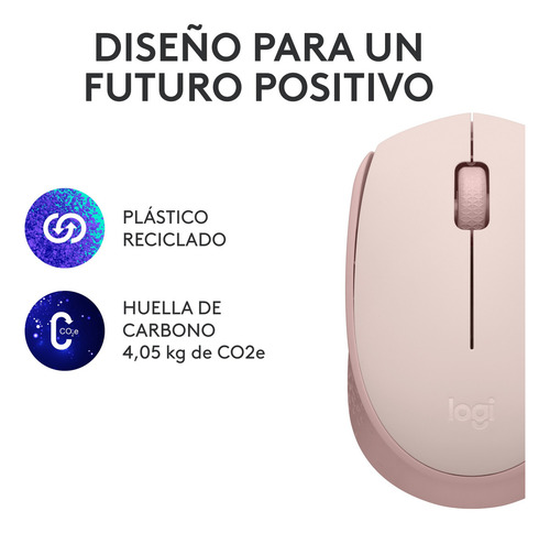Mouse Óptico Inalámbrico Usb Logitech M170 Pequeño Rosa