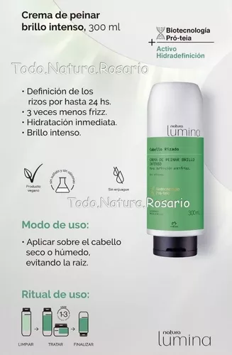 Crema De Peinar Lumina Cabello Rizado Todo Natura Rosario