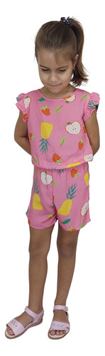 Roupa Infantil De Menina Macacão Viscose Juvenil Macaquinho