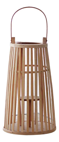 Portavelas De Madera Para Velas Votivas, Farol De 25cmx60cm