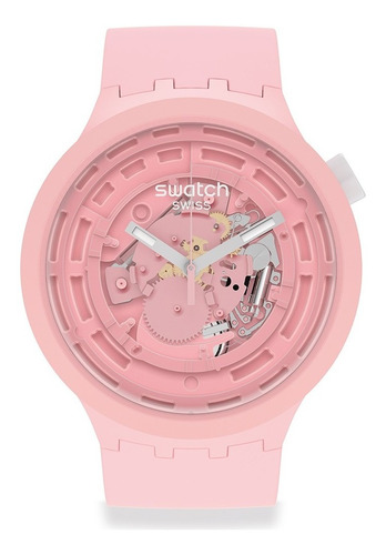 Reloj Swatch Unisex Bioceramic Big Bold C-pink Sb03n100 Rosa