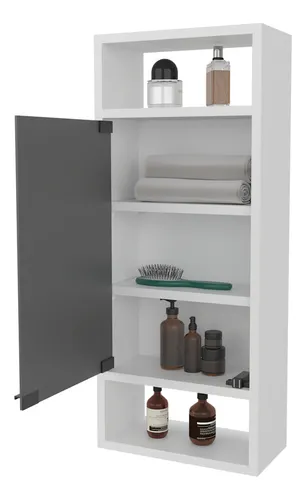 Gabinete De Baño Con Espejo Uros 71x30x15 Rta Blanco