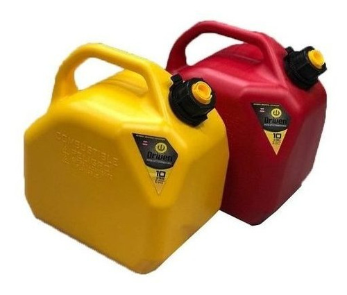 Bidon Combustible Nafta 10lt C/ Traba Vertedor Rojo Amarillo