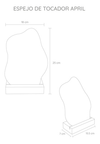 Espejo April Forma Irregular Base Madera
