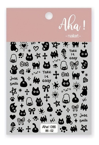 5 Pegatinas Autoadhesivas For Uñas Con Diseño De Gato De