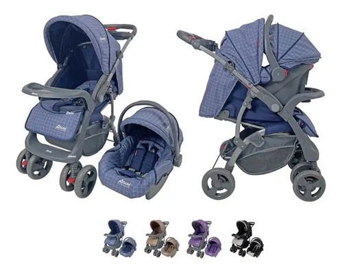 Carriola Asa Reversible Portabebe D'bebe Aventura Azul Azul Claro Gris Oscuro