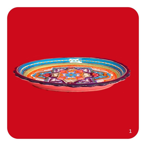 Imagen 2 de 2 de Charola Ensaladera De Talavera Poblana 38x28 Cm M1 Chr