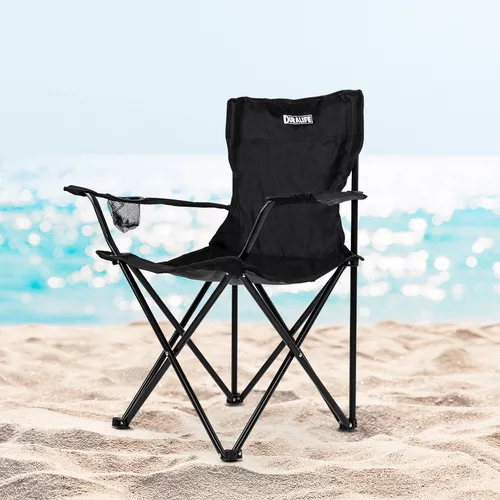 Playera Silla de Playa Plegable Camping Portatil Con Portavasos Para  Acampar NEW