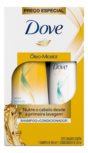  Kit Shampoo + Condicionador Óleo-Micelar Preço Especial Dove 200ml