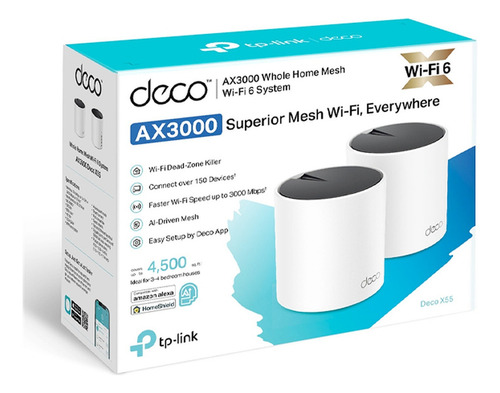 Kit 2 Router Deco X55 Tp-link Banda Dual Ax3000 Wi-fi 6 Mesh