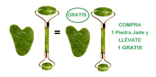 Compra 1 Y Lleva 2 Rodillo Jade Facial Linfático Piedra