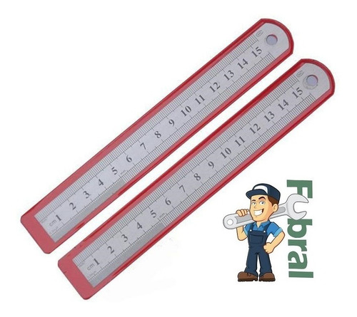 Imagen 1 de 6 de Regla De Acero Inoxidable De 15cts. Kit 3 Piezas Fubral