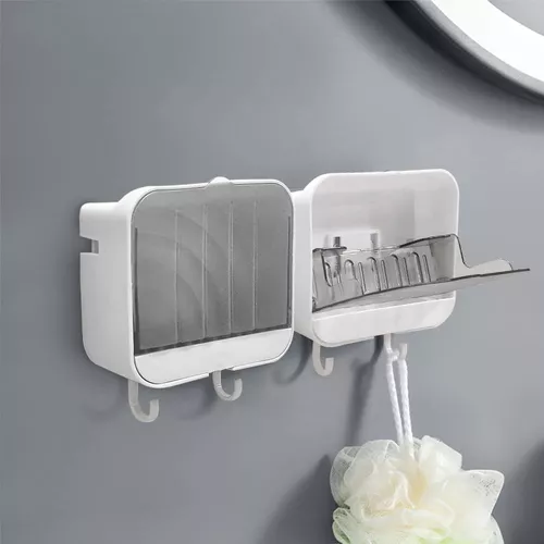 Jabonera para ducha, soporte de jabón autoadhesivo de 3 ranuras para baño,  soporte de jabón de ducha montado en la pared, bandeja de jabón de acero