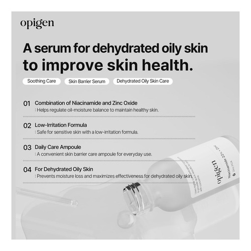 Opigen Niacinamida 22% + Soro De Zinco Para O Rosto, Redutor