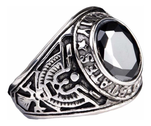 Anillo Hombre Del Ejército De Estados Unidos Piedra Negra.