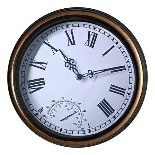 Reloj Y Termómetro Para Exteriores Con Pilas Decorativas De