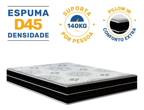 Colchão Casal De Espuma D45 Pillow In Anjos Ortoconfort