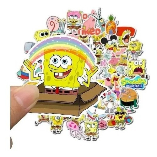 Stickers Autoadhesivos - Bob Esponja (50 Unidades)