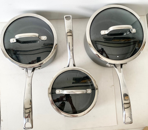 Conjunto 3 Panelas M&s Chef Hard Anodised