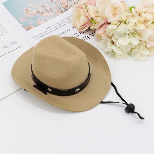 Imagem 5 de 5 de Chapéu Pet Modelo Cowboy Cor Caqui