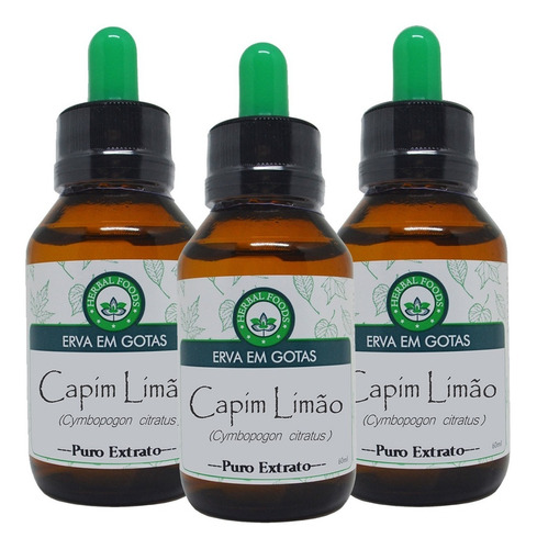 3 Extratos De Capim Limão 60ml