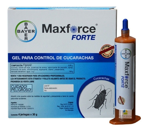 Maxforce Force Gel Cucarachicida Caja X 4 Jeringa De 30 Grs