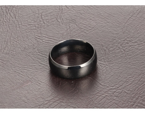 Imagen 5 de 7 de Par De Anillos De Acero Inoxidable Pavonado Negro - 691