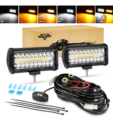 Auxbeam Barra De Luz Led De 7 Pulgadas De 300 W, Cápsula D.