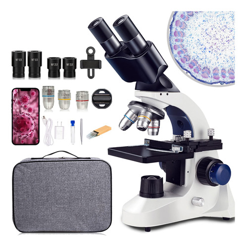 Microscopio Binocular Para Adultos 40x-1000x Microscopio Pro