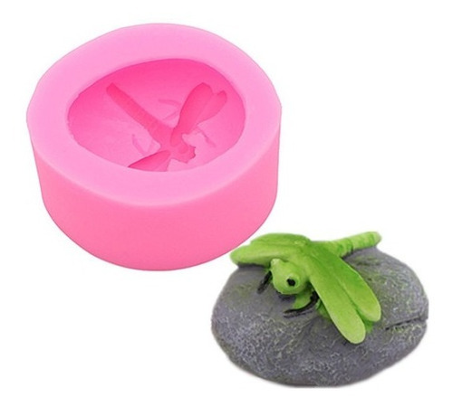 *molde De Silicon Mini Libelula En Roca Fondant Jabon Resina