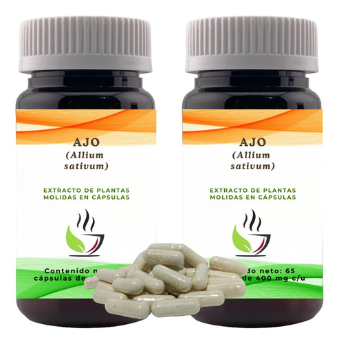 2 Té De Hierba Ajo Frasco Con 65 Piezas Herb Ch
