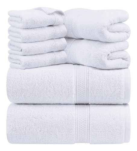 Juego De Toallas Utopia Towels, 8 Piezas, 600 G/m², 100% ALG