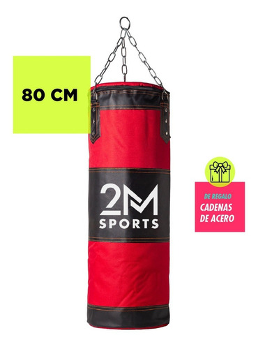 Bolsa Boxeo 90 Cm Cordura Reforzada Profesional Box Gym Rojo