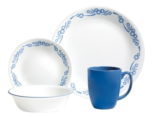 Vajillas Corelle Cornflower 16 Piezas 4 Puestos