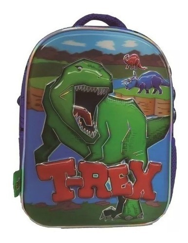 Mochila Dinosaurio Con Relieve Espalda Jardin 12 P Cresko