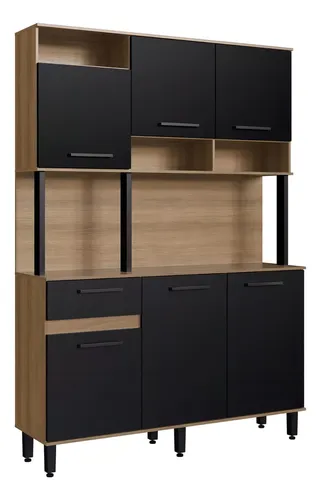 comprar Mueble De Cocina Alacena Aparador Muebles Web 6 Puertas 1 Cajon Modelo 3135 Color Miel\u002Fnegro
