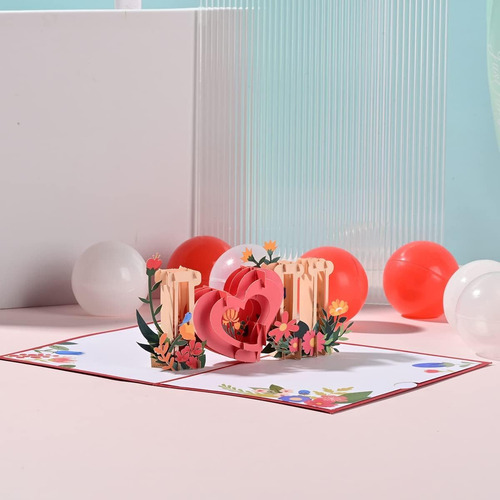 Tarjeta De Felicitación 3d De Te Amo Con Efecto Pop - Up