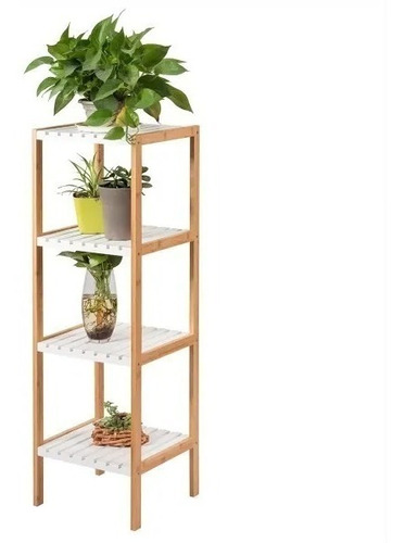 Estanteria Organizador Bambu 4 Estantes Baño Cocina Cuarto 