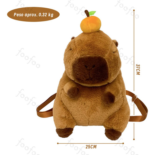 Bonita Mochila Felpa Forma Capibara Para ,mochila De Peluche De Capibara Foofoo Melocotón