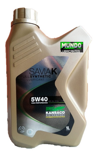 Aceite 5w40 100% Sintetico X 1 Litro