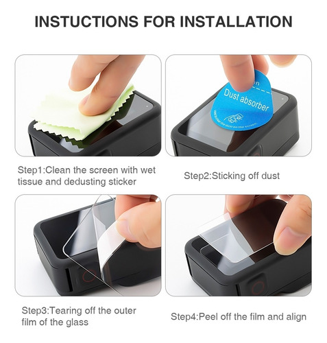 Imagen 8 de 8 de Kit X3 Protector Vidrio Gopro 8